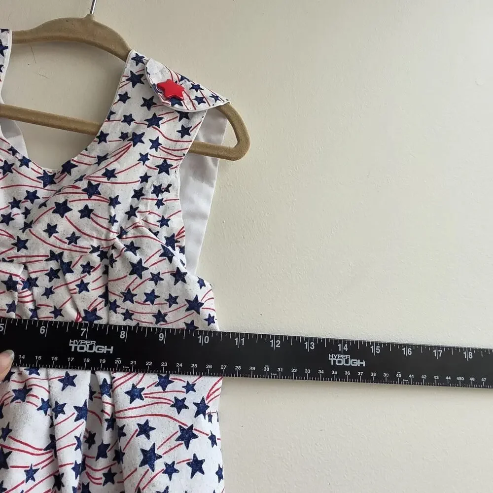 VTG Handmade 18 To 24 Month Toddler‎ Patriotic Dress Matching Bloomers Sparkly